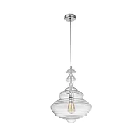 Светильник подвесной Paolo VL5223P21 Vele Luce прозрачный на 1 лампу, основание хром в стиле современный выдувное
