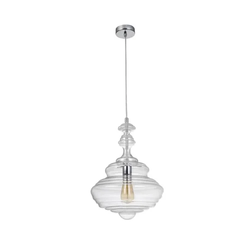 Светильник подвесной Paolo VL5223P21 Vele Luce прозрачный на 1 лампу, основание хром в стиле современный выдувное