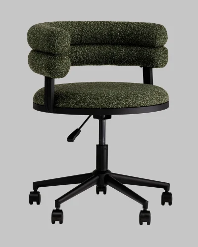 Стул офисный Ponty, зелёный, чёрные ножки УТ000040477 Stool Group, зелёный/букле, ножки/пластик/чёрный, размеры - 670*750***700*610
