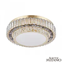 Люстра потолочная LED с пультом AM-Toskana 319133/D500 GD Arte Milano белая на 1 лампу, основание золотое в стиле современный с пультом