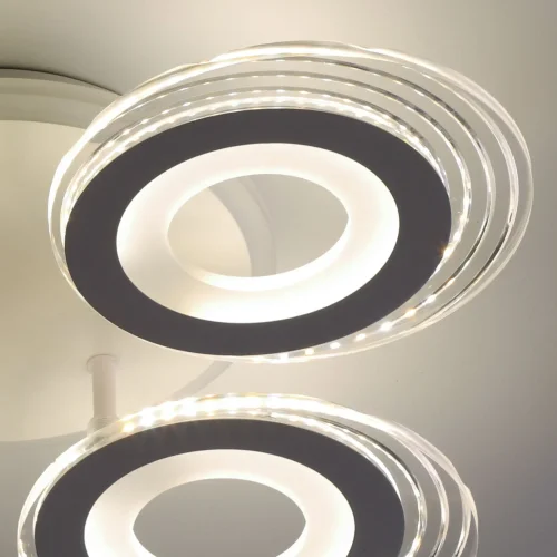 Люстра потолочная LED с пультом Мадлен 424013605 DeMarkt белая на 1 лампа, основание белое в стиле хай-тек с пультом кольца фото 10