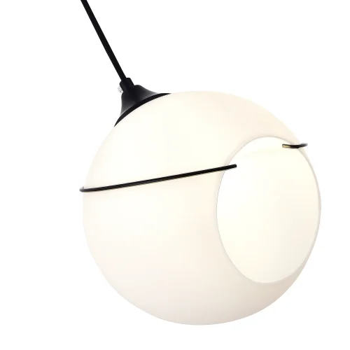 Светильник подвесной Satturo SLE103143-01 Evoluce белый 1 лампа, основание чёрное в стиле кантри лофт шар фото 3