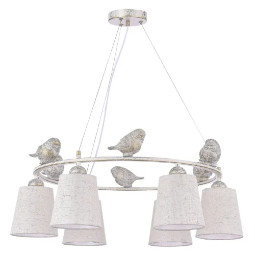 Светильник подвесной Lavinia SLE1155-503-06 Evoluce серый 6 ламп, основание серое белое патина в стиле современный прованс кантри птички фото 2