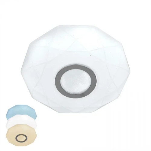 Светильник потолочный LED с пультом Диамант CL713B10 Citilux белый 1 лампа, основание белое в стиле современный хай-тек с пультом