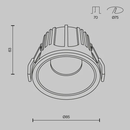 Светильник точечный Alfa LED DL043-01-15W4K-RD-W Maytoni белый на 1 лампу, основание белое в стиле современный фото 2