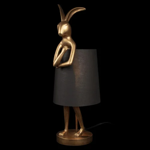 Настольная лампа Lapine 10315/B Black LOFT IT чёрная 1 лампа, основание золотое смола в стиле современный животные фото 4