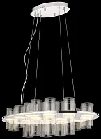 Люстра подвесная LED Paula WE157.18.123 Wertmark прозрачная на 18 ламп, основание хром в стиле современный 