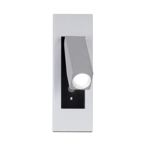 Бра с выключателем LED Bedside 4282-1W Favourite серебряный матовый серебро на 1 лампу, основание серебряное матовое серебро в стиле хай-тек для чтения