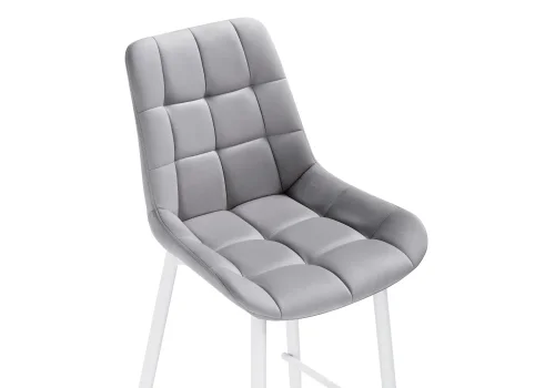 Полубарный стул Алст К светло-серый / белый 502125 Woodville, серый/велюр, ножки/металл/белый, размеры - ****500*560 фото 5