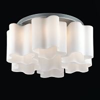 Люстра потолочная Onde SL116.502.06 ST-Luce белая на 6 ламп, основание серебряное в стиле современный 