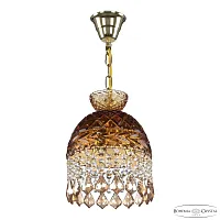 Светильник подвесной 5478/22 G Amber/M-1F Leafs K721 Bohemia Ivele Crystal янтарный 3 лампы, основание золотое в стиле классический leafs
