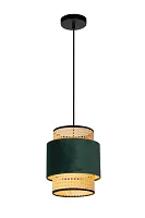 Светильник подвесной Javor 34439/23/33 Lucide бежевый зелёный 1 лампа, основание чёрное в стиле скандинавский 