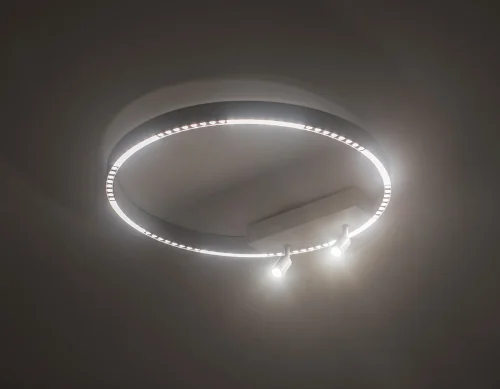 Светильник потолочный LED FL5807 Ambrella light белый 1 лампа, основание белое в стиле современный хай-тек кольца фото 2