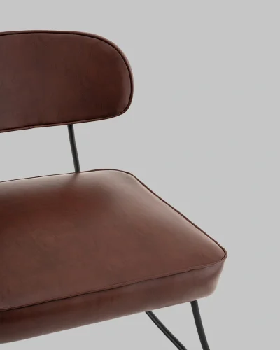 Кресло Kate new ткань экокожа бордово-коричневый УТ000041268 Stool Group, коричневый/экокожа, ножки/металл/чёрный, размеры - *740****мм фото 7