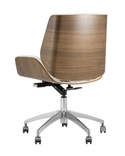 Кресло офисное TopChairs Crown, бежевое УТ000030889 Stool Group, белый/экокожа, ножки/металл/хром, размеры - ****600*620 фото 5