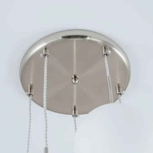 Светильник подвесной Томми CL102054 Citilux белый 5 ламп, основание матовое хром в стиле современный каскад шар фото 4
