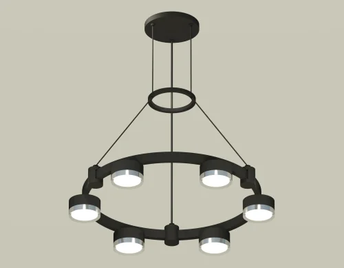 Светильник подвесной XR92051101 Ambrella light чёрный 6 ламп, основание чёрное в стиле хай-тек современный 