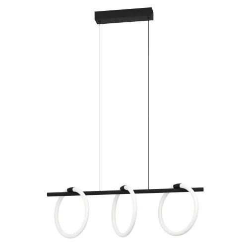 Светильник подвесной LED Caranacoa 900562 Eglo белый на 1 лампу, основание чёрное в стиле современный хай-тек минимализм кольца