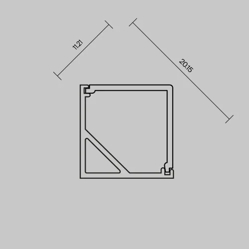 Рассеиватель для профиля 16×16 (Угол, Чёрный, 2 м), ALM-1616S-B-DF-2M 642028 Maytoni цвет LED K, световой поток Lm фото 5