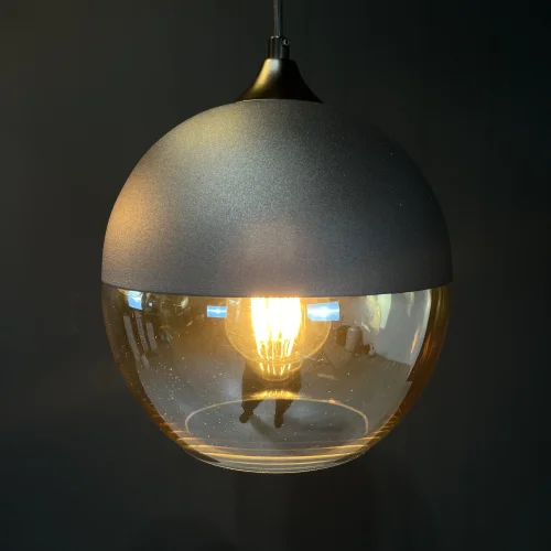 Светильник подвесной NORD C D20 Black/Amber 190499-26 ImperiumLoft янтарный 1 лампа, основание чёрное в стиле современный  фото 3