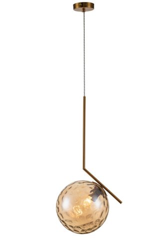 Светильник подвесной Dolce V000119 Indigo янтарный 1 лампа, основание латунь в стиле современный шар выдувное фото 4