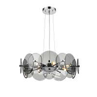 Люстра подвесная Сина (Siena) VL3223P07 Vele Luce серая чёрная на 7 ламп, основание хром в стиле классический Люстра подвесная Сина (Siena) VL3223P07 Vele Luce серая чёрная на 7 ламп, основание хром в стиле классический