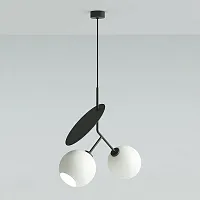 Светильник подвесной CHERRY D50 Black/White 208608-22 ImperiumLoft белый 2 лампы, основание чёрное в стиле современный 
