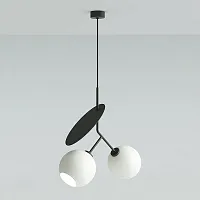 Светильник подвесной CHERRY D50 Black/White 208608-22 ImperiumLoft белый на 2 лампы, основание чёрное в стиле современный 