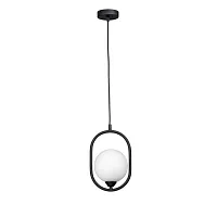 Светильник подвесной V2932-1/1S Vitaluce белый 1 лампа, основание чёрное в стиле арт-деко 