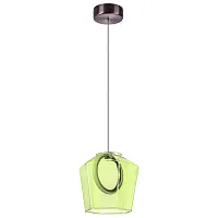 Светильник подвесной LED Caramello 796114 Lightstar зелёный на 1 лампу, основание кофейное в стиле современный 