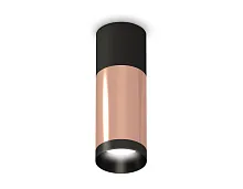 Светильник накладной Techno spot XS6326040 Ambrella light розовый золотой 1 лампа, основание чёрное в стиле модерн круглый