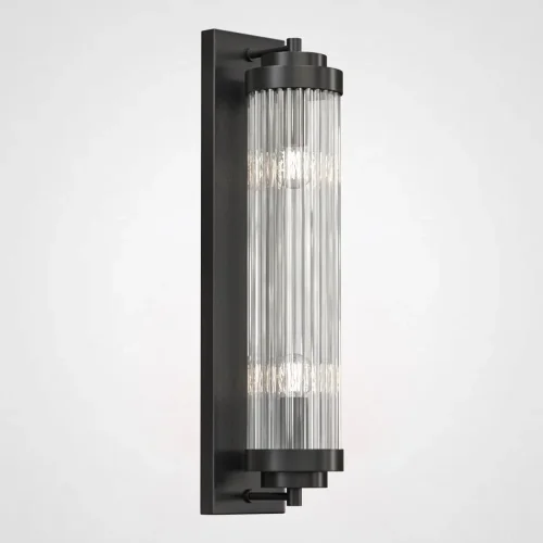 Бра Kiosk Black 60 189694-22 ImperiumLoft прозрачный на 2 лампы, основание чёрное в стиле современный 