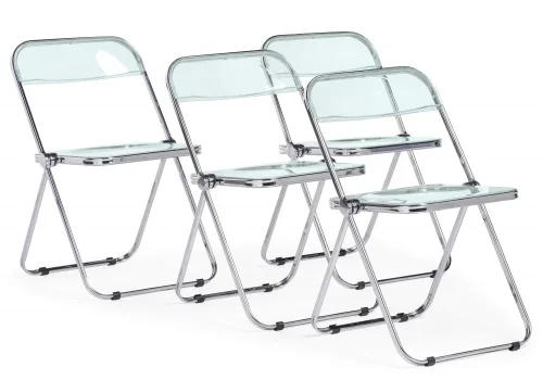 Пластиковый стул Fold складной clear gray-blue 15748 Woodville, /, ножки/металл/хром, размеры - ***** фото 10