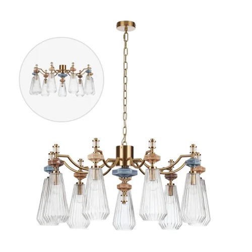 Люстра подвесная Terra 5414/9 Odeon Light прозрачная на 9 ламп, основание античное бронза латунь в стиле классический современный 