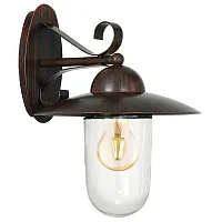 Настенный светильник 83589 MILTON Eglo уличный IP44 коричневый 1 лампа, плафон прозрачный в стиле современный E27