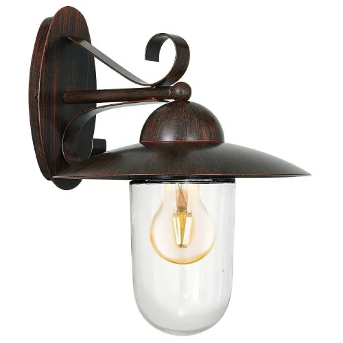 Настенный светильник 83589 MILTON Eglo уличный IP44 коричневый 1 лампа, плафон прозрачный в стиле современный E27