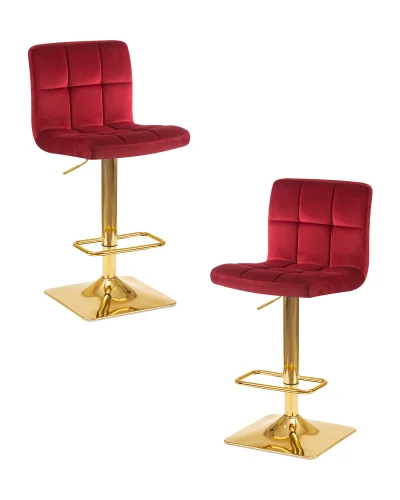 Стул барный набор 2 шт. SET-2 5016-LM GOLDIE, цвет сиденья бордовый (MJ9-43), цвет основания золото Dobrin, /велюр, ножки/металл/золотой, размеры - 940*1150***420*520 Стул барный набор 2 шт. SET-2 5016-LM GOLDIE, цвет сиденья бордовый (MJ9-43), цвет основания золото Dobrin, /велюр, ножки/металл/золотой, размеры - 940*1150***420*520