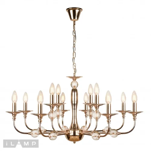 Люстра подвесная Aura 1030-8+4GD iLamp без плафона на 12 ламп, основание золотое в стиле американский современный фото 2