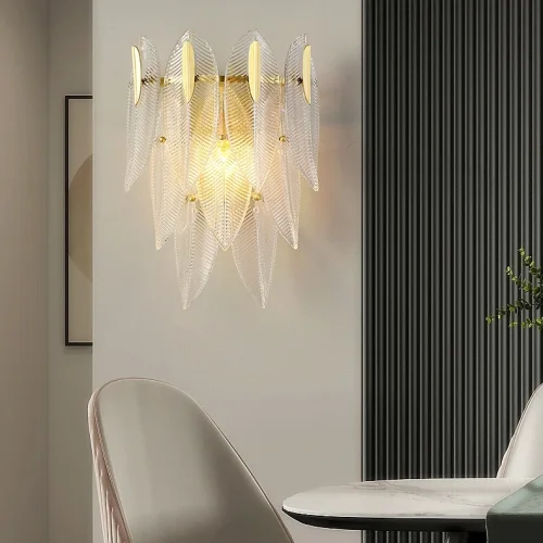 Бра NIBA WALL B 207954-26 ImperiumLoft прозрачный на 2 лампы, основание золотое в стиле современный лофт фото 3