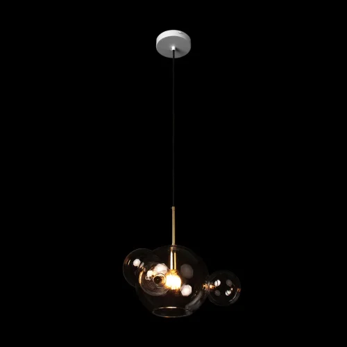 Светильник подвесной Bolle 2027-P4 mini LOFT IT прозрачный 1 лампа, основание белое в стиле современный молекула шар фото 2