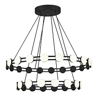 Люстра подвесная LED Monro SL6610.403.36 ST-Luce белая на 1 лампу, основание чёрное в стиле современный кольца