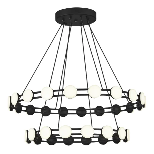Люстра подвесная LED Monro SL6610.403.36 ST-Luce белая на 1 лампу, основание чёрное в стиле современный кольца