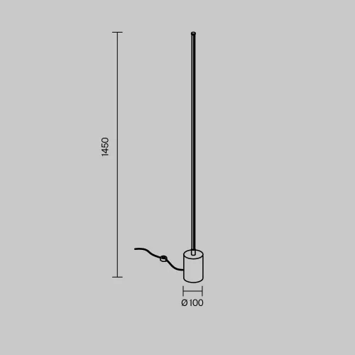 Торшер LED Flow MOD147FL-L20BK1 Maytoni белый на 1 лампу, основание чёрное в стиле минимализм хай-тек фото 2
