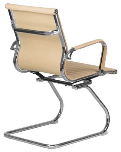Офисное кресло для посетителей 102N-LMR CODY, цвет сиденья бежевый, цвет основания хромированная сталь Dobrin, бежевый/экокожа, ножки/металл/хром, размеры - ****535*600 фото 4