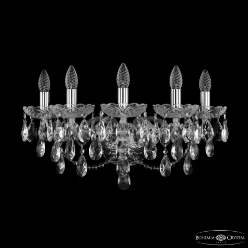 Бра 1415B/5/200/XL Ni Bohemia Ivele Crystal без плафона на 5 ламп, основание прозрачное никель в стиле классический sp