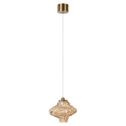 Светильник подвесной LED Ordi 5108/3L Odeon Light янтарный на 1 лампу, основание античное бронза в стиле арт-деко современный 