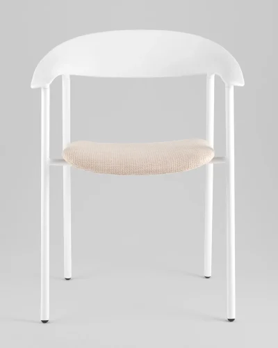 Стул Eila, с подушкой, пластик белый УТ000039779 Stool Group, белый/рогожка, ножки/пластик/белый, размеры - *775***502*591 фото 2