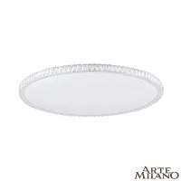 Люстра потолочная LED AM-Toskana 310122/D1000 NI Arte Milano белая на 1 лампу, основание никель в стиле современный 