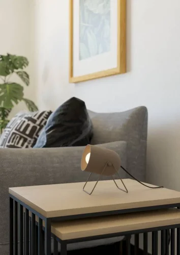 Настольная лампа Tilston 44165 Eglo бежевая на 1 лампу, основание бежевое металл в стиле современный лофт фото 5