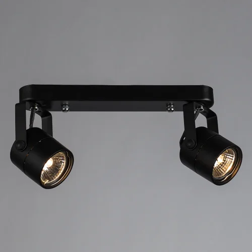 Спот с 2 лампами Mizar A1311PL-2BK Arte Lamp чёрный GU10 в стиле современный хай-тек  фото 2